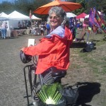 vr on bicycle at farmers market