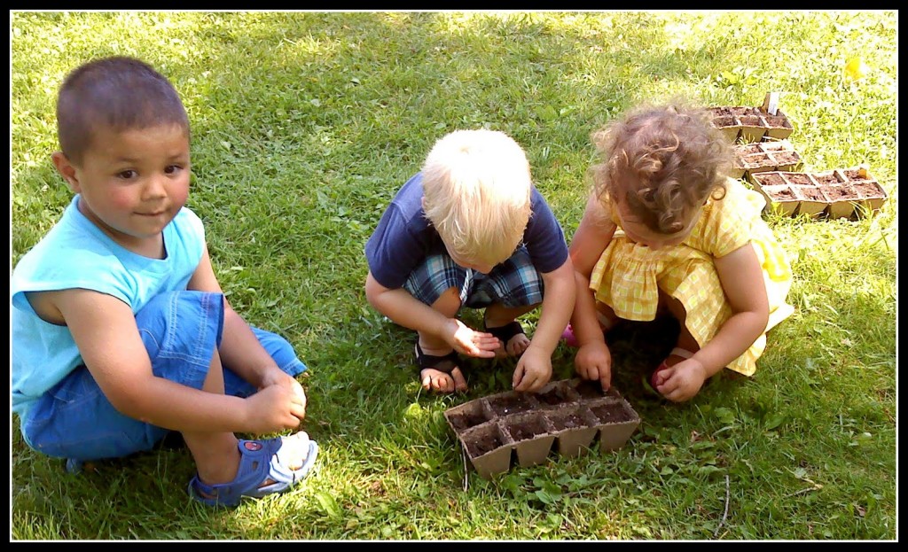 kids planting seeds